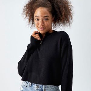 LA hearts quarter zip cropped hoodie